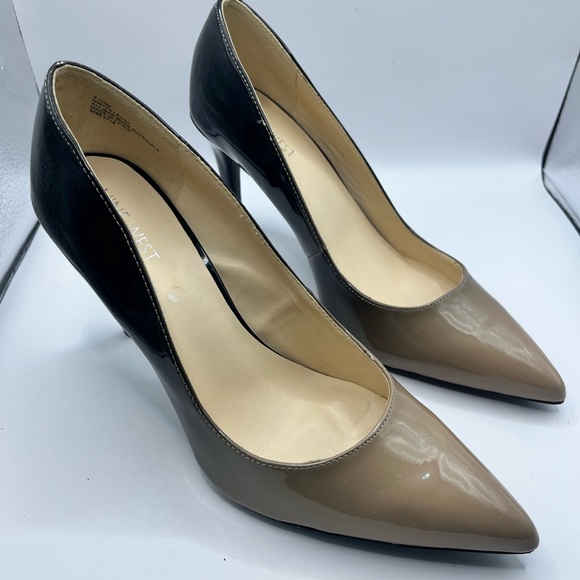 Nine West Two-Tone Black and Beige Heels - Picture 5 of 7